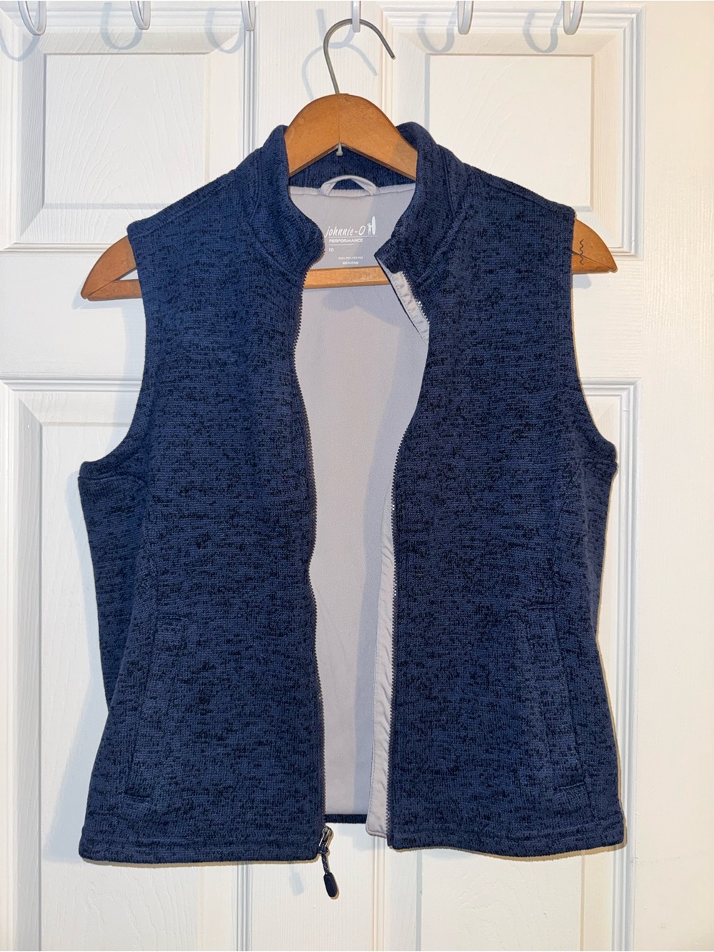 johnnie-O Navy Heathered Full-Zip Performance Vest